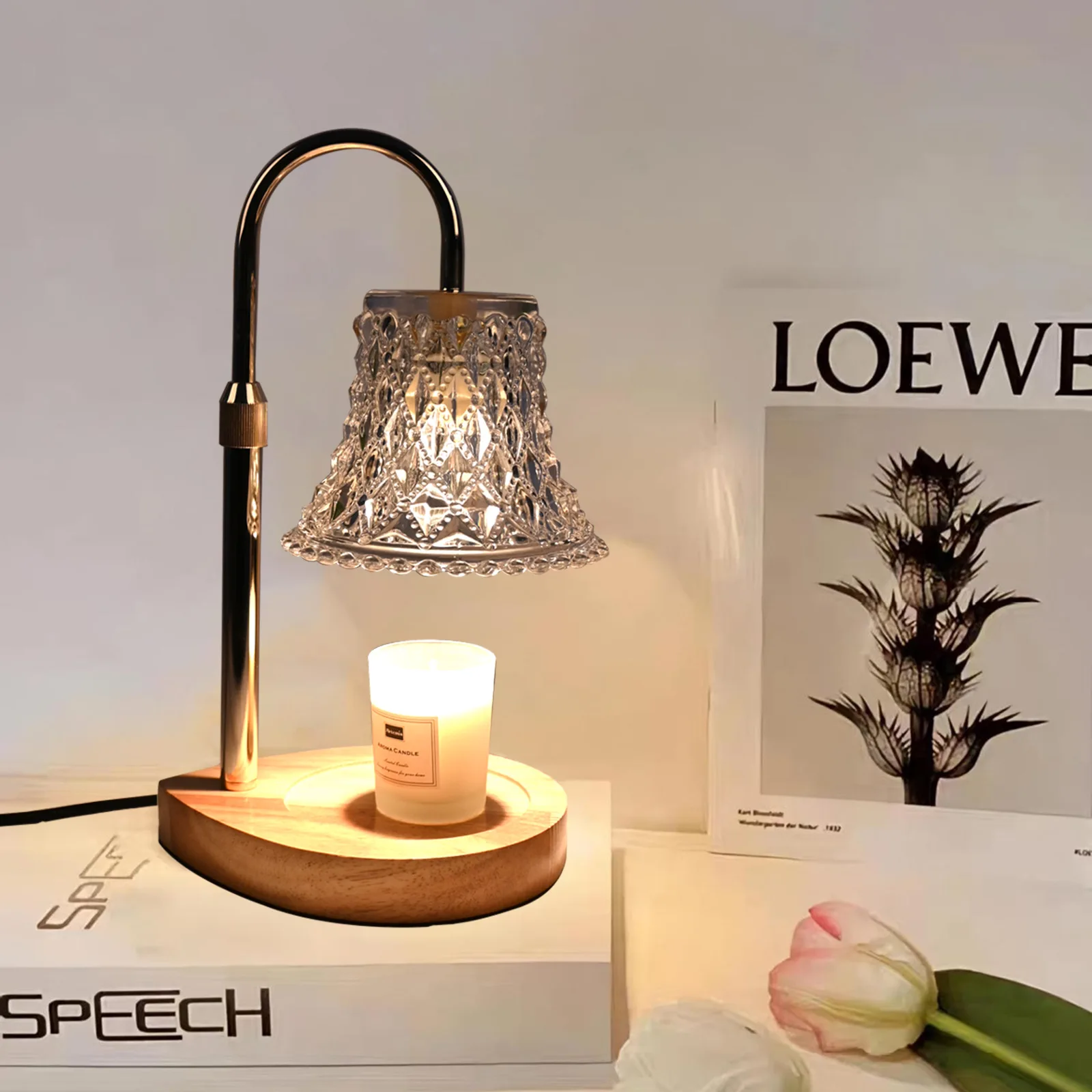 Flameless Aromatherapy candle melting Candle Lamp Timed Dimming Bedroom Bedside Atmosphere Table Lamp Melting Wax Lamp