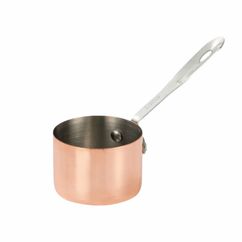 Portable Mini Sauce Pan 60/80/125/250ML Reusable Stainless Steel Seasoning Box Long Handle Household Condiment Containers