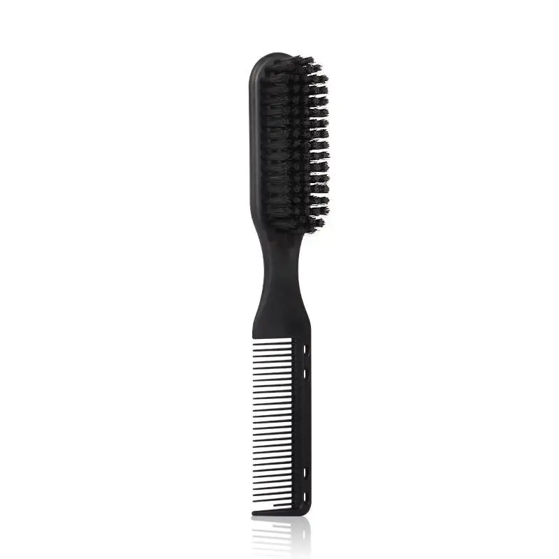 1 Stück 2-in-1 Haar- und Bartbürste mit weichen Nylonborsten und integriertem Kamm, perfekt für die tägliche Pflege von Männern, für den Barbierbedarf und den Heimgebrauch. – Detail 1