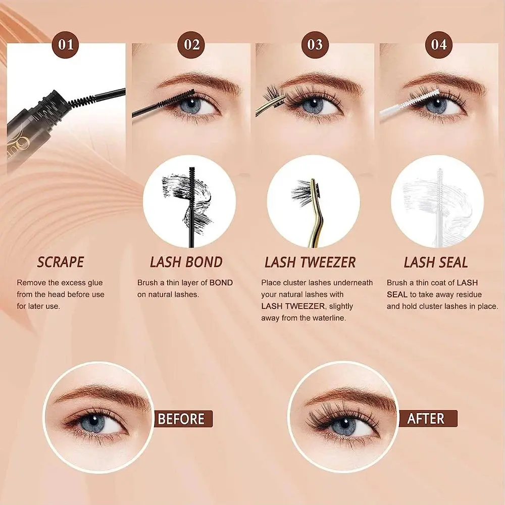 Individuelles Volumen falsche Wimpern DIY Wimpern verlängerung Kit Wimpern bindung und Siegel Wimpern pinzette persönliche Wimpern wasserdichte Wimpern