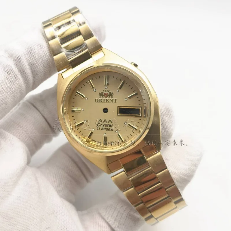 Old 3A case double calendar movement stainless steel rhombus mirror, watch accessories 46941 46943 movement
