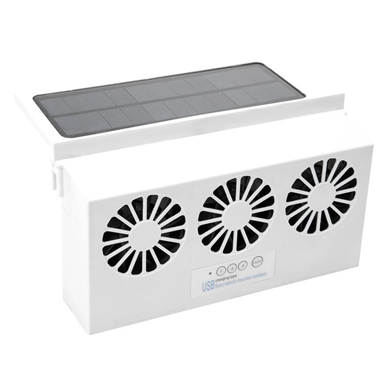 

Solar Powered 3 Fan Car Exhaust Fan, Car Radiator Fan Air Vent Radiator Energy Saving Exhaust Fan Radiator