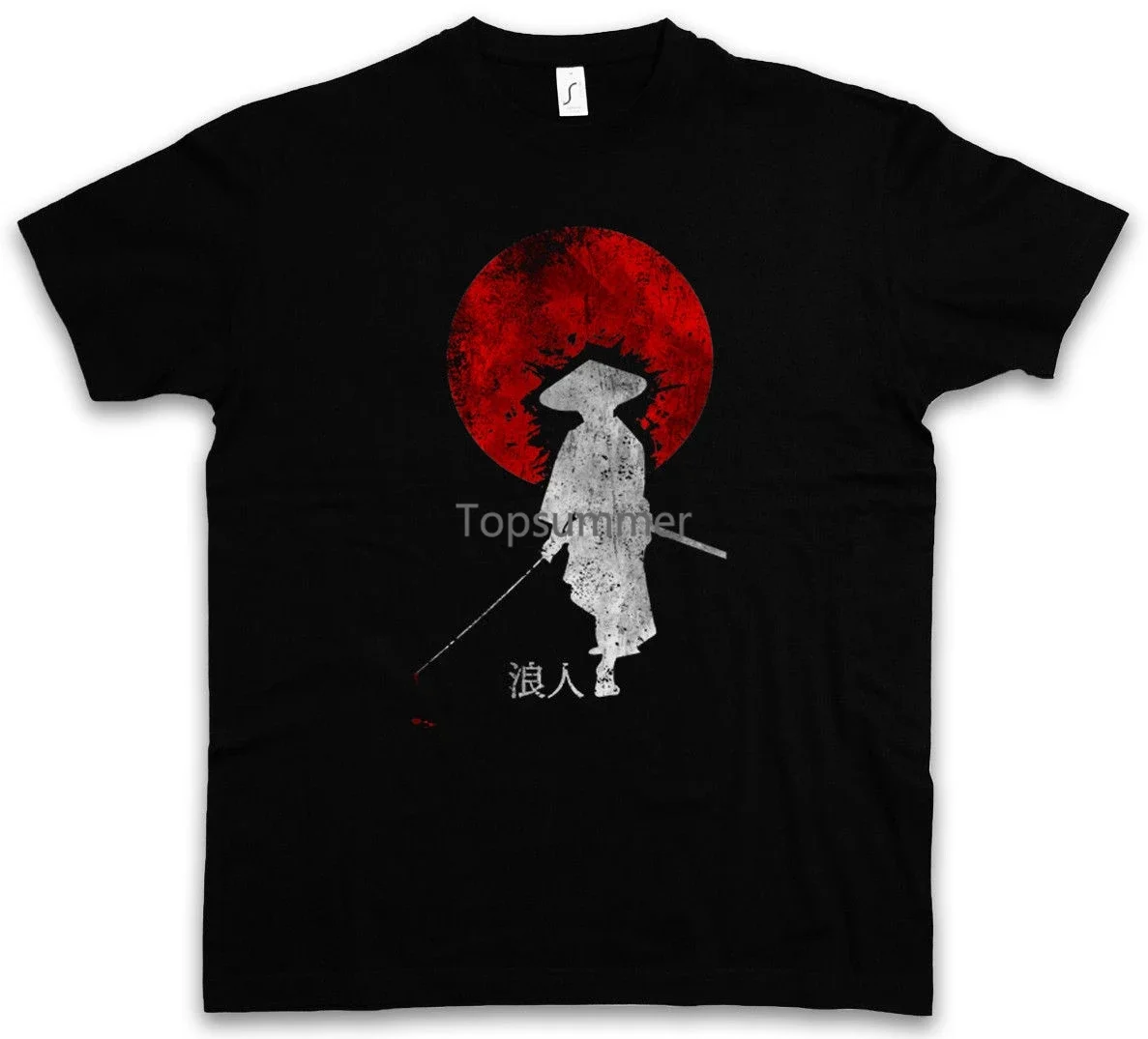 Ronin I T Shirt Ninja Samurai Bushido Sword Armor Helmet Japan Dakana Warrior Men T Shirt 2018 Summer 100% Cotton Top Tee