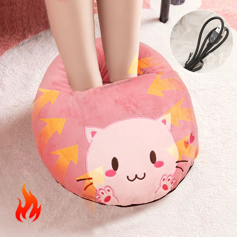 

USB Foot Heater Foot Warmer Electric Heating Foot Warmer Soft Plush Winter Feet Heating Pad Portable Home Thermal Foot Warmer