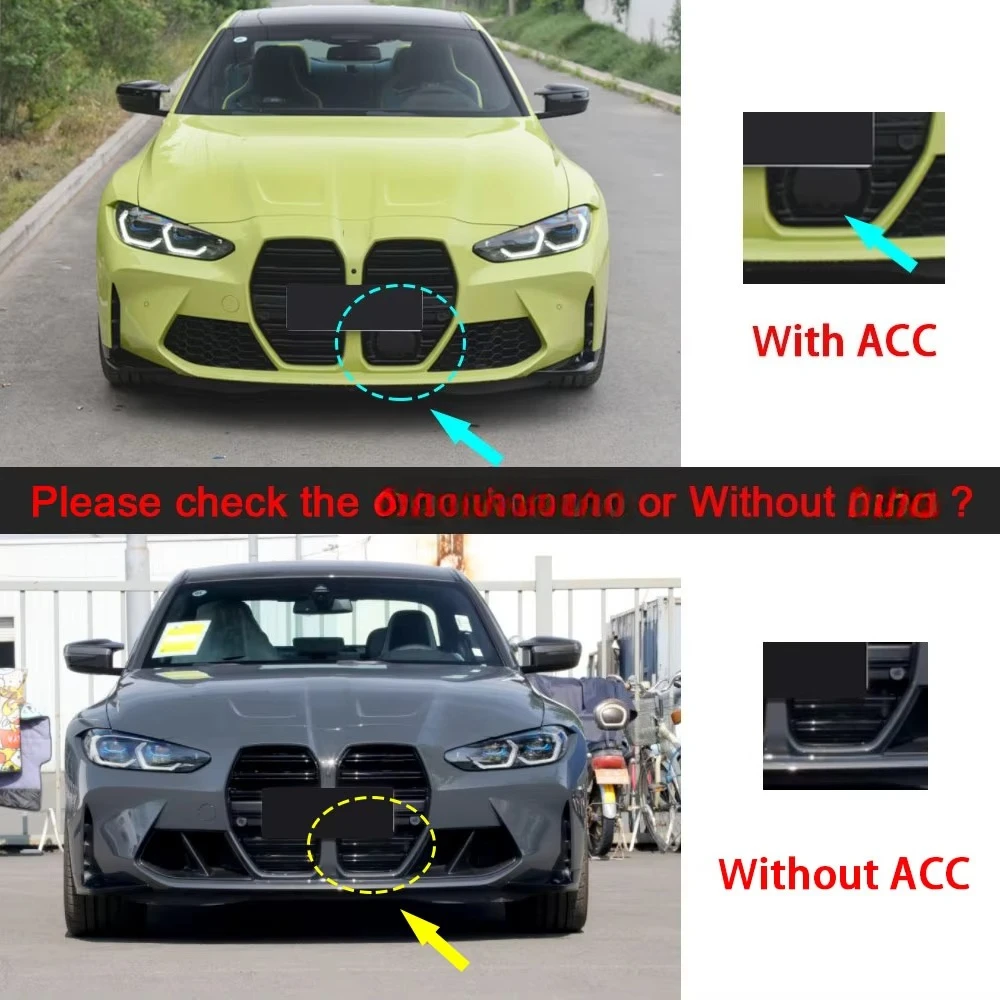 Dry Carbon Fiber Front Bumper Mesh Grill for 3 4 Ser G80 M3 G82 G83 M4 2021+ Front Grill Frame Car Decoration Body Kits FRP