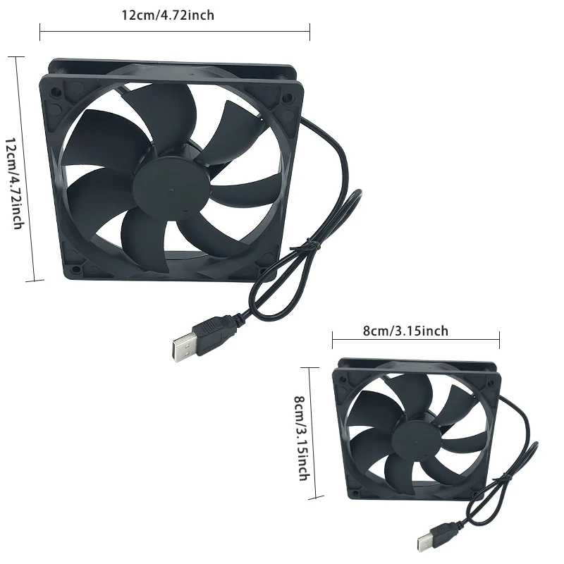 8/12cm 12V USB Powered Computer PC Case Fan For Receiver DVR Xbox TV Box Router Silent Chassis Cooler