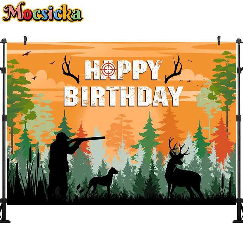 Geburtstag Hintergrund gegangen Jagd Wald jäger Foto Hintergrund Jagd Hintergrund Tarnung Muster Junge Geburtstags feier Lieferungen