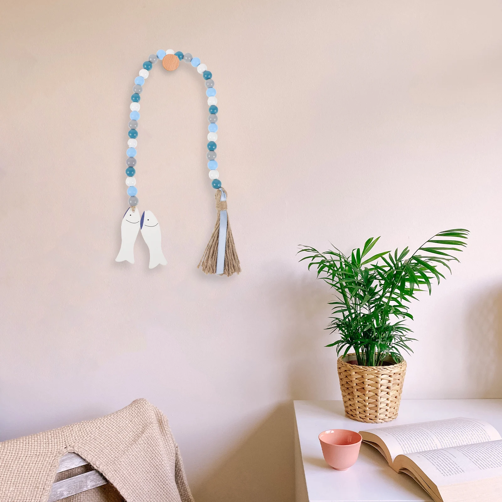 

Wooden Beads Tassels Decorative Hanging Fireplace Door Stairs Windows Walls Home Garden Party Store Farmhouse Hemp Rope