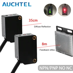 Square Laser Sensor 35cm Adjustable NPN PNP Mirror Lens Diffuse Optical Infrared Photo Cell Proximity Switches E3Z-LAS