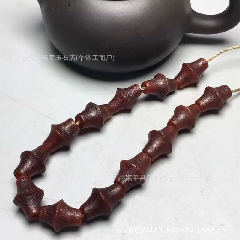 Orange Peel Texture, Aged Patina, Red Agate Decorative Purposes, Including Disc- Beads And Irregularly Shaped Be