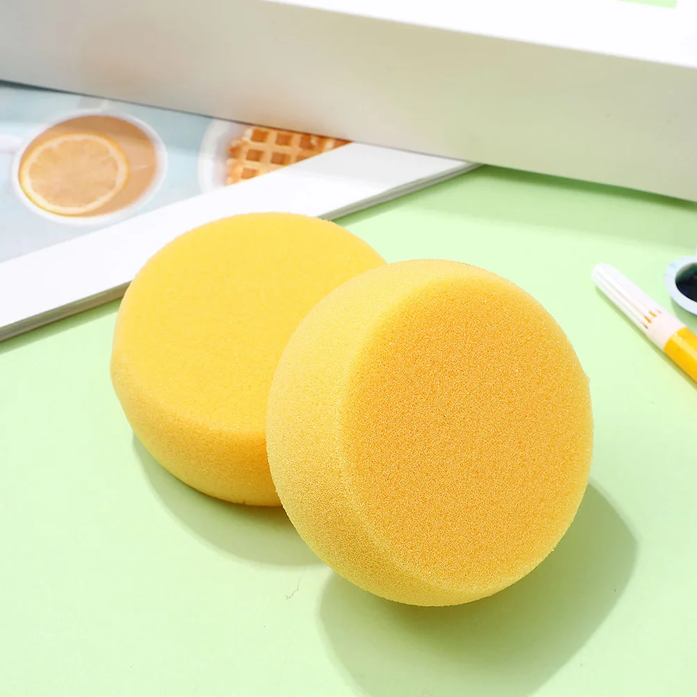 24 Pcs Yellow Round Cake Sponge Pieces Face Sponges for Cleansing Facial Washing Cleaning Oil Cleanser Travel Make up Pad