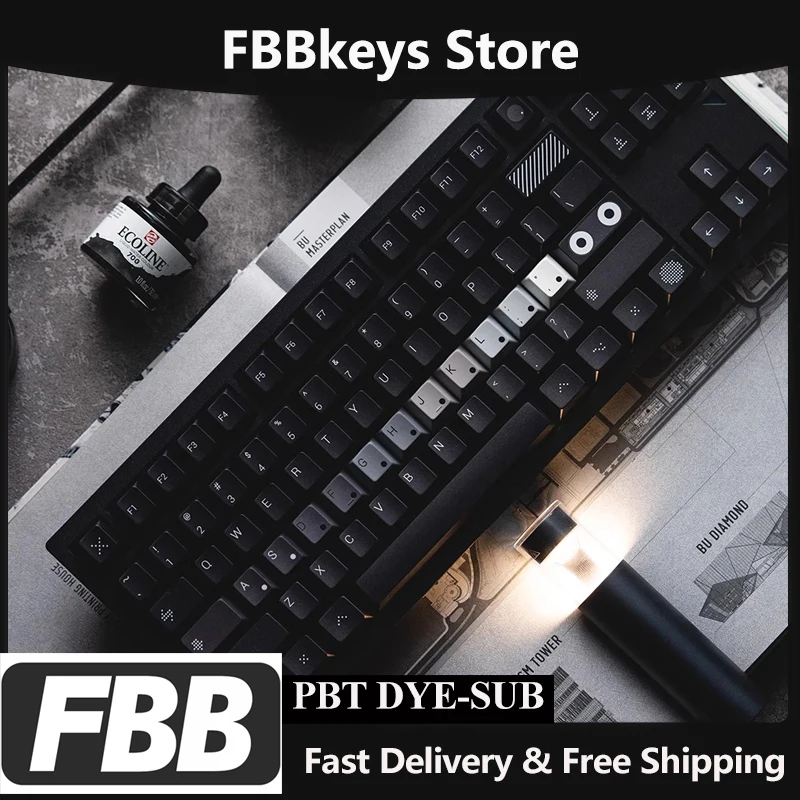 

Колпачки для клавиш FBB, тема OPXY, сублимационная краска из ПБТ для переключателя Cherry MX, колпачки для механической клавиатуры, подходят для игр и офиса