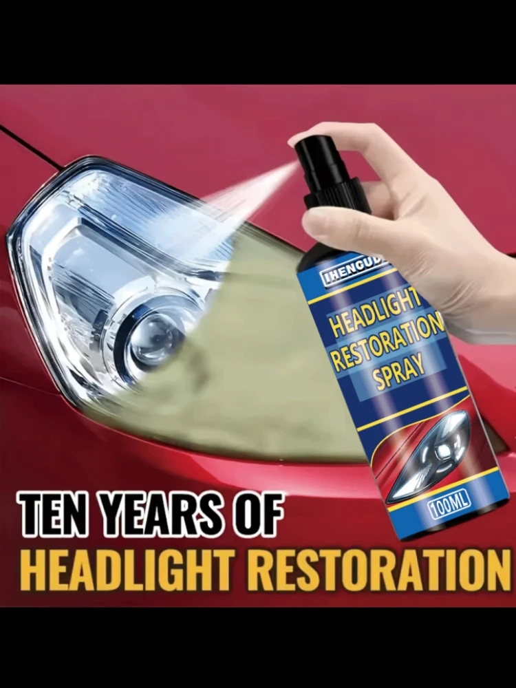 100ml Auto-Scheinwerfer-Restaurierungsspray - Effiziente Wiederherstellung und Politur, Langanhaltende Klarheit, Ideal für Autobeleuchtung
