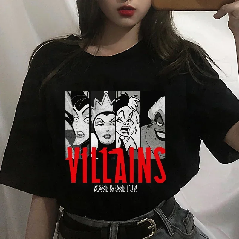 Disney Fall New Fashion Villains Bad Girls Have More Fun T-Shirt Graphic Top Harajuku Clothing