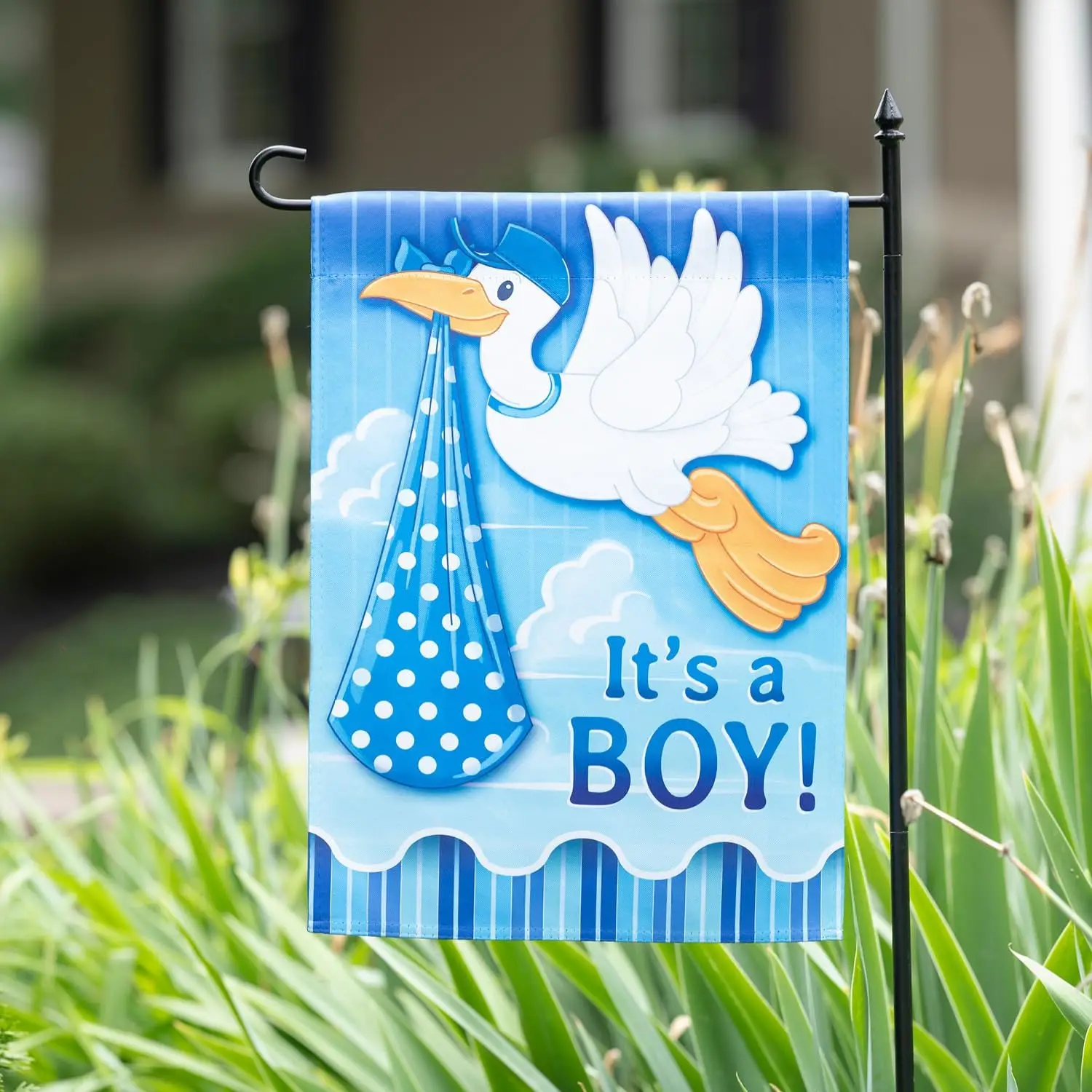 Evergreen Flag Stork with Special Delivery Suede Garden Flag | It's a Boy Garden Flag 12x18 Double Sided | Small Garden Flag