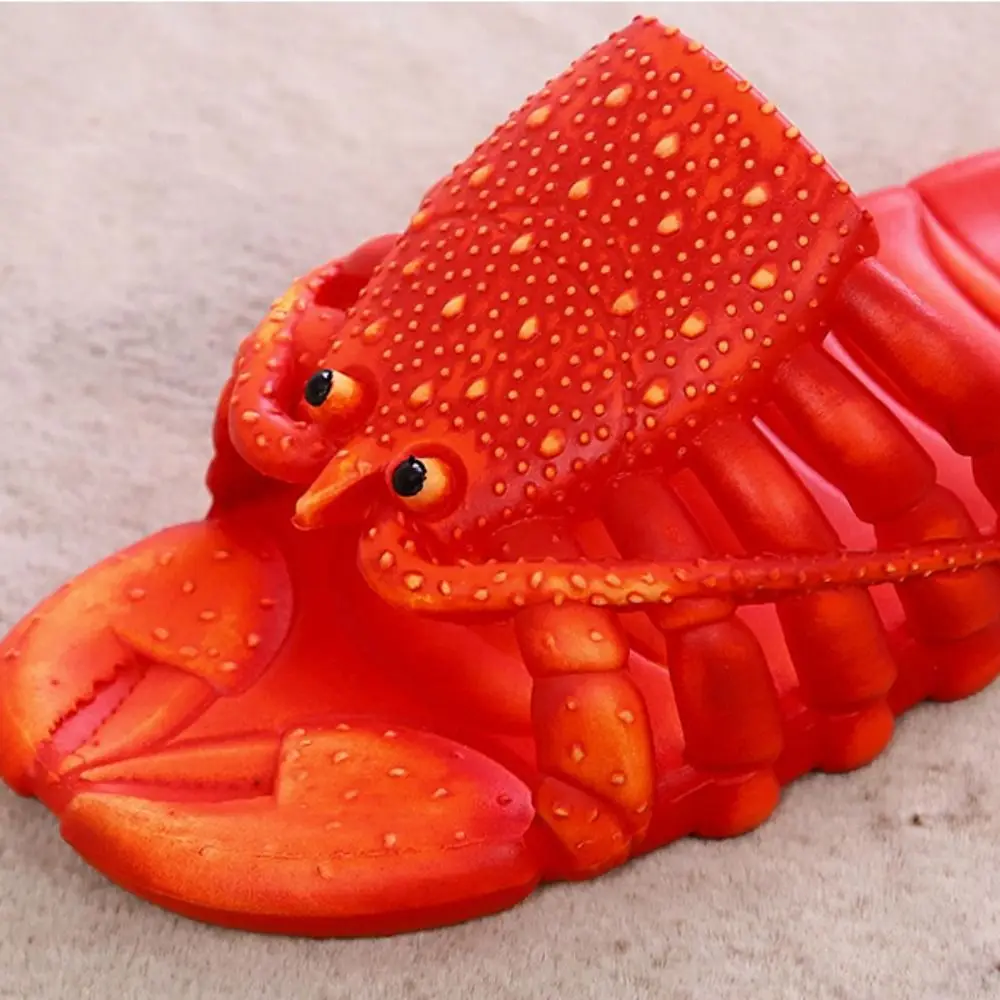 Comfortable Non-Slip Lobster Slippers PVC Funny Slides Sandals Soft Sole Beach Wear Shoes Slippers Women Men Bath