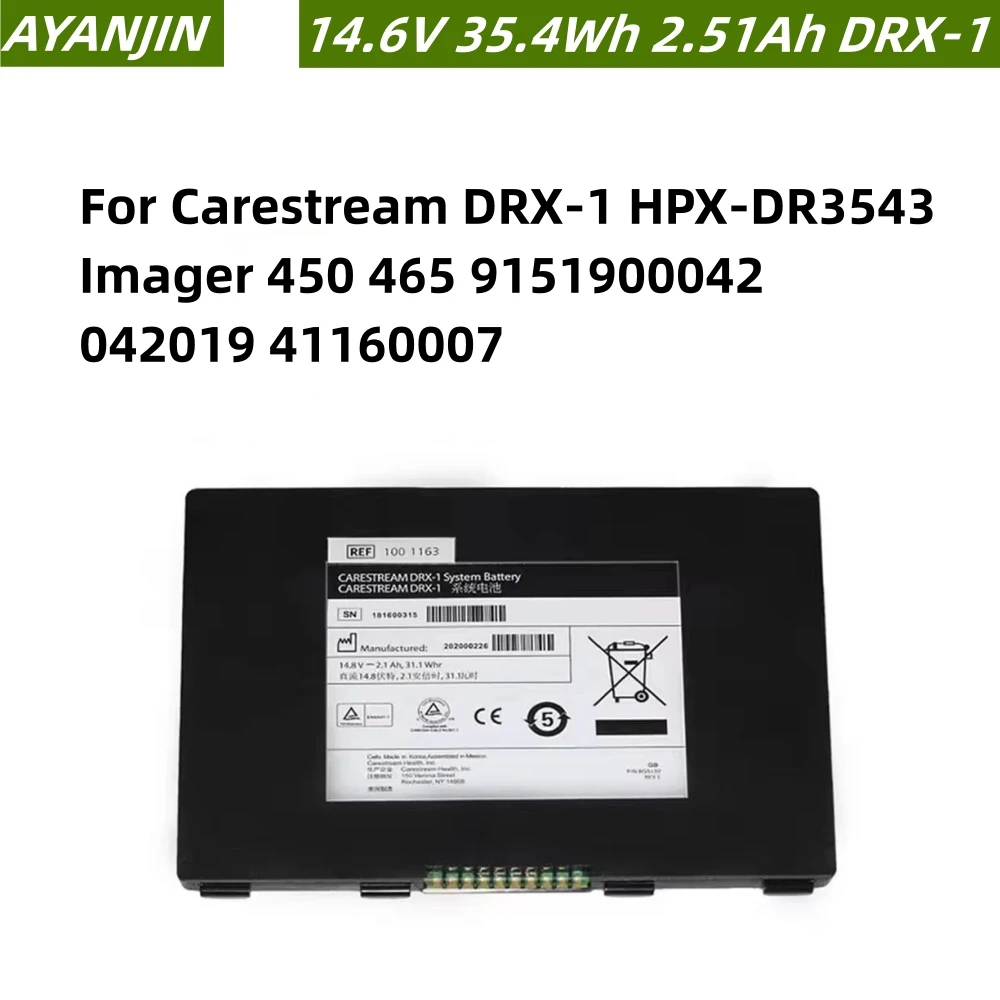 

DRX-1 8G5132 System Battery Pack For Kodak DR For Carestream DRX-1 HPX-DR3543 Imager 450 465 9151900042 042019 41160007