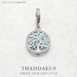 Blue Tree Charm Europe Style Club Jewelry Romantic Gift In 925 Sterling Silver