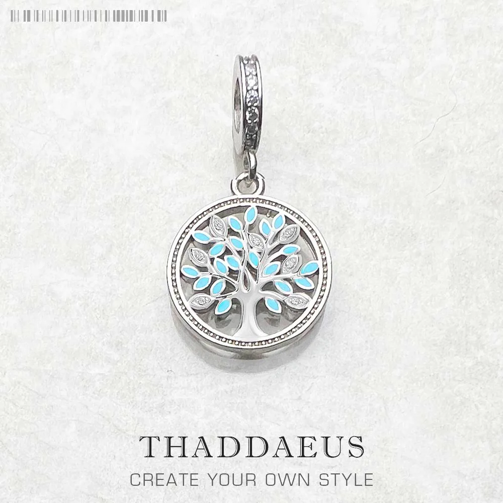 Blue Tree Charm Europe Style Club Biżuteria Romantyczny prezent ze srebra próby 925