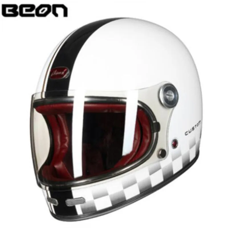 BEON Men\'s Women\'s Retro Full Face Motorcycle Helmet Motocross Motorcycle Running Helmets Capacete De Moto Casco Casque Cascos