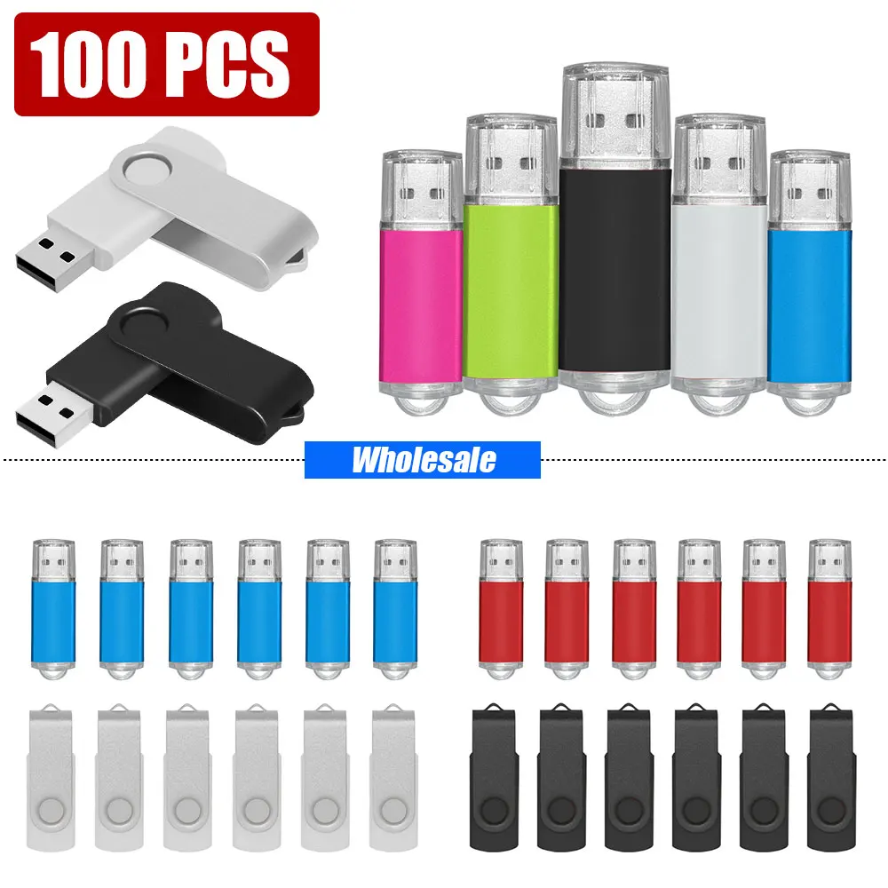 100 шт./партия, USB 2,0 флеш-накопители 128 ГБ, металлический флэш-накопитель 2 в 1, 64 ГБ, многофункциональный флэш-накопитель 32 ГБ, U-диск для смартфона