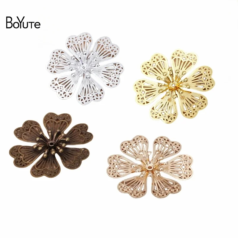 

BoYuTe (20 Pieces/Lot) 30MM Metal Brass Flower Filigree Diy Handmade Jewelry Materials