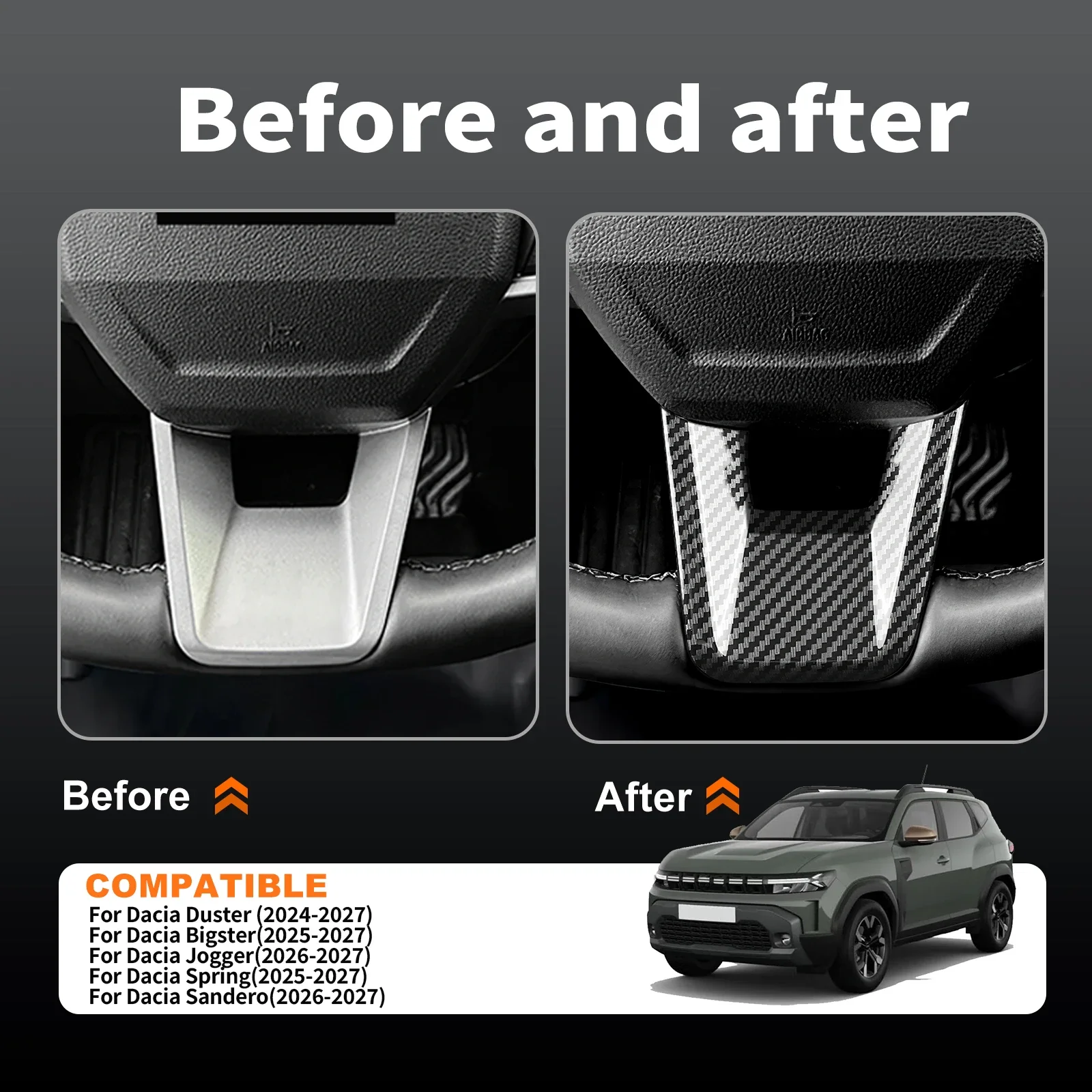 Car Steering Wheel Decor Covers For Dacia Duster Bigster/Jogger/Spring/Sandero Anti-Scratch Wear-Resistant Interior Accessories