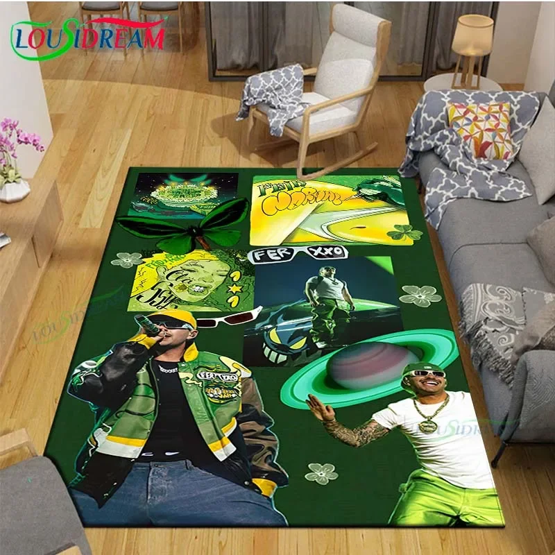 Colombia Pop Singer F-Ferxxo Feid Printed  Carpets Living Room Anti-Skid Area Rug Kids Bedroom Mats Yoga Mat Large Carpet Decor