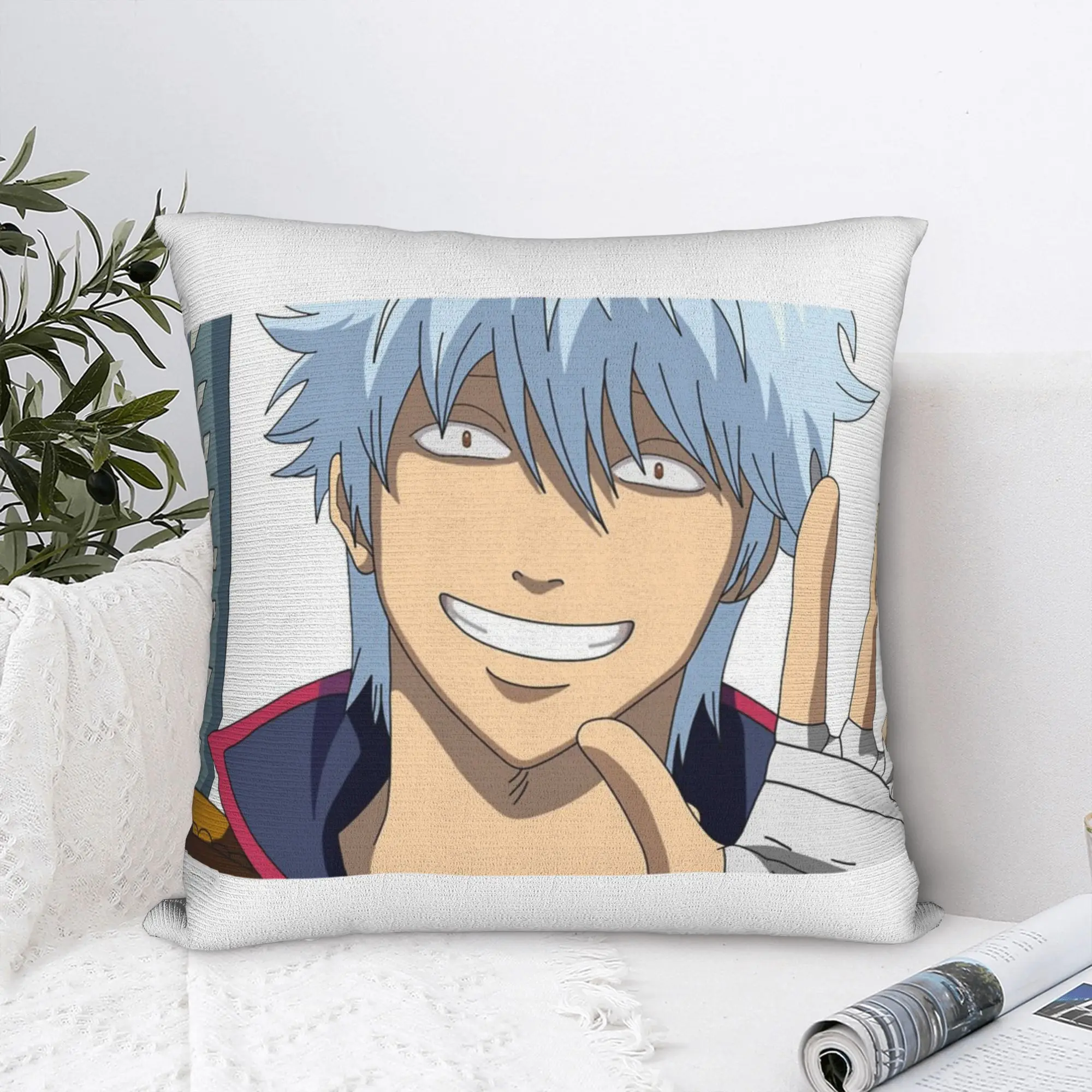 Gintama Sakata Gintoki Pillowcase Double-sided Printing Polyester Cushion Cover Gift Anime Japan Pillow Case Cover Home Square