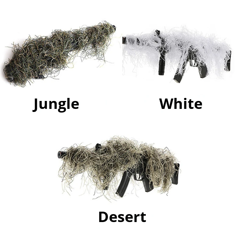 1PC 3D Jungle Desert Snow Camouflage Rifle Gun Cover Wrap Around Hunting Woodland Shooting Disguise Rope view 6