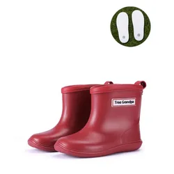 New Kids Rain Shoes Girls Boys Rainboots PVC Waterproof Mid-Calf Water Shoes Soft Rubber Anti-Slippery Children Toddler Rain Sho