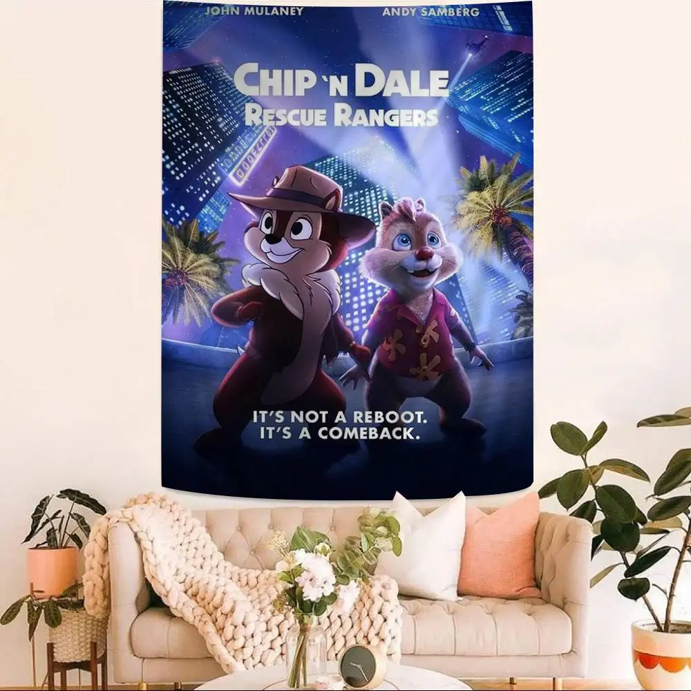 movie Cartoon C-Chip D-Dale Printed Large Wall Tapestry Art Science Fiction Room Home Decor Decor Blanket