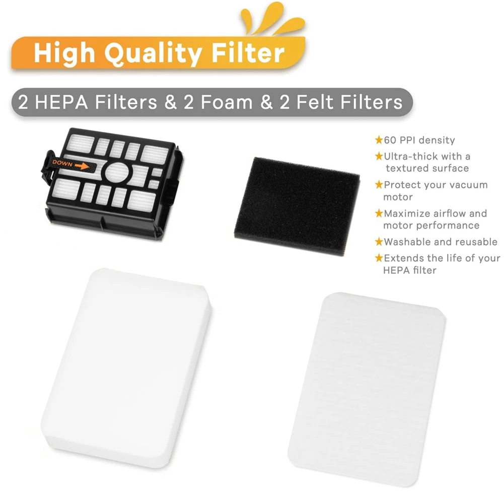 

AA81-2Pack IW3511 HEPA-фильтры и 2 упаковки сменных фильтров предварительной двигателя для беспроводного пылесоса Shark Detect Pro IW1111