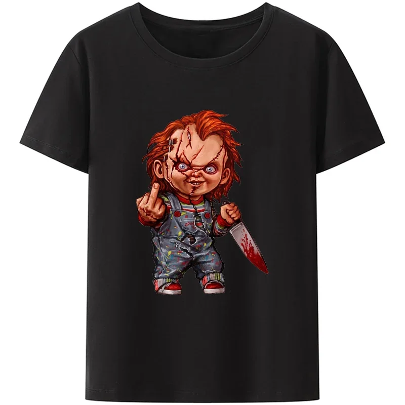 Classic Nostalgia Horror Movie Chucky Graphic T Shirts for Woman Anime Two-dimensional Harajuku Short-sleev Streetwear Tops Y2k