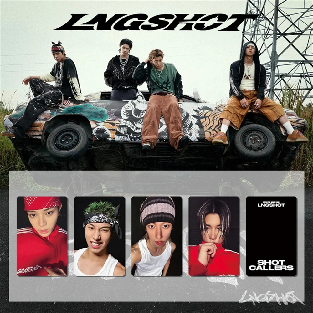 LNGSHOT Character Props SHOT CALLERS Glossy Photocards 4Pcs/Set High Quality Double Sides Printing LOMO Cards Ohyul Woojin Gifts