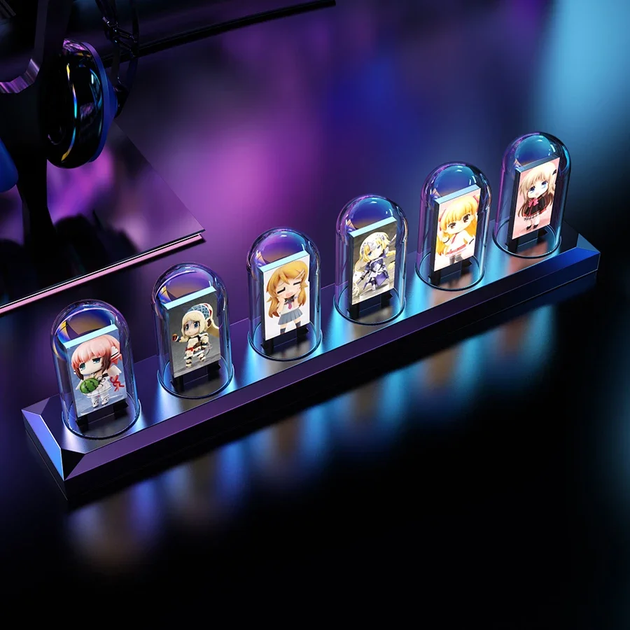 RGB Nixie Röhrenuhr LED leuchtet IPS Farbbildschirm DIY analoge digitale Röhre Nachtlichter Gaming Desktop Home Dekoration Geschenkidee