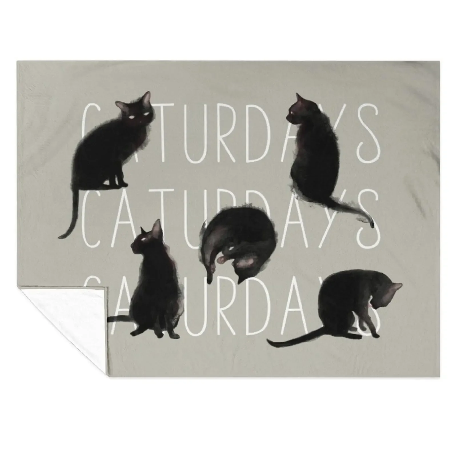 

Caturdays - Black Cat Throw Blanket Summer Beddings For Decorative Sofa Quilt Picnic Blankets