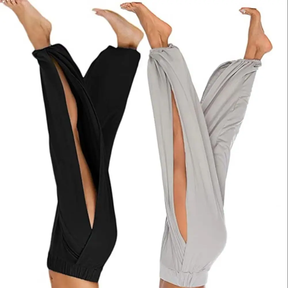 

2026 Wide-leg Pants Women Harem Pants High Waist Wide Leg Trousers Side Slit Yoga Dance Bottoms Hip Hop Style Lounge Wear