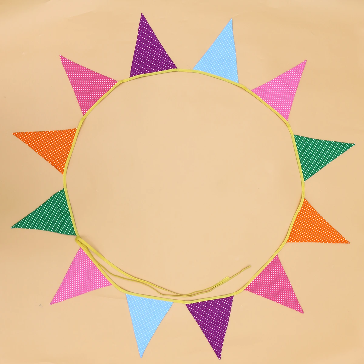 

Pennant Flags 3.3M Colorful Cotton Fabric Bunting Garland Triangle Decor Wedding Birthday Shower Prom Anniversary