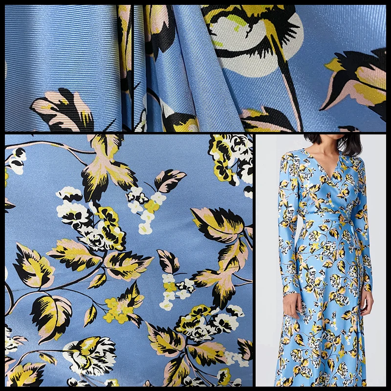 

14Momme 136cm wide DV * Original single silk twill fabric 6A grade mulberry dress shirt cloth