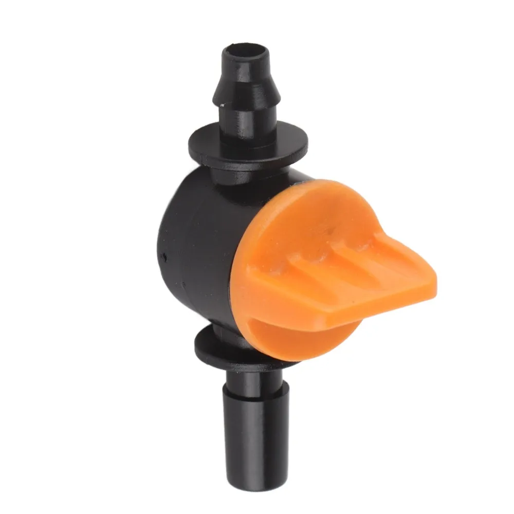 50pcs PP Drip Irrigation Valve Compact 4/7mm Micro Tubing Drip Irrigation Switching Valve Mini 6mm Outer Diameter