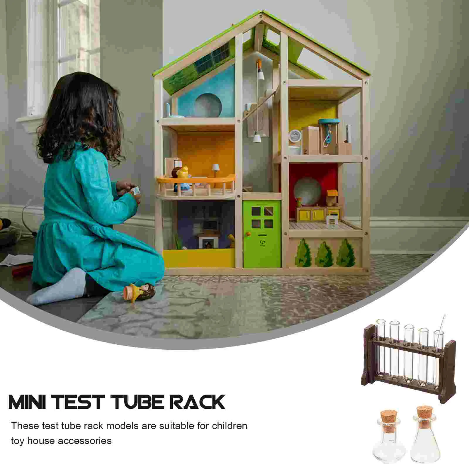 Spielzeug Kind Terrarium Kit Bildung Rohr Rack Glas Miniatur Test für Haus