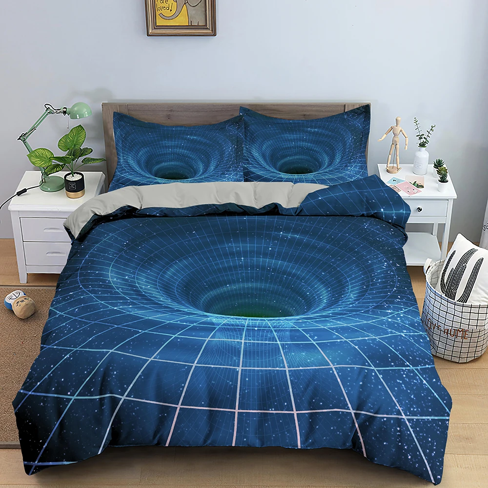 3D Duvet Cover Set Psychedelic Digital Printing Green Twin Bedding Set with Zipper Quilt Coverfour Bedding for Women Men Gifts