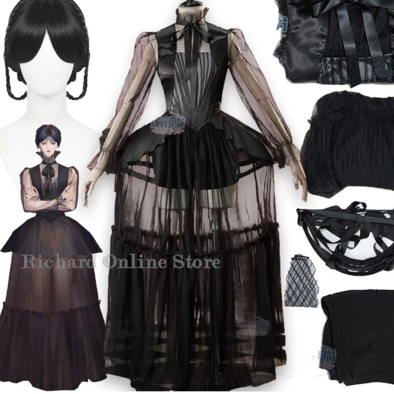 

Christmas costume Wednes Dance home Black Ball Gown Cosplay Costume Authentic Movie Replica Anime Outfit Holiday Editi косплей