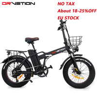 DrveTion AT20 Adult Electric Bicycle 48V 20AH Mountain Electric Bike With Basket 750W Fold eBike Fat Tire Disc Brake Shimano 7