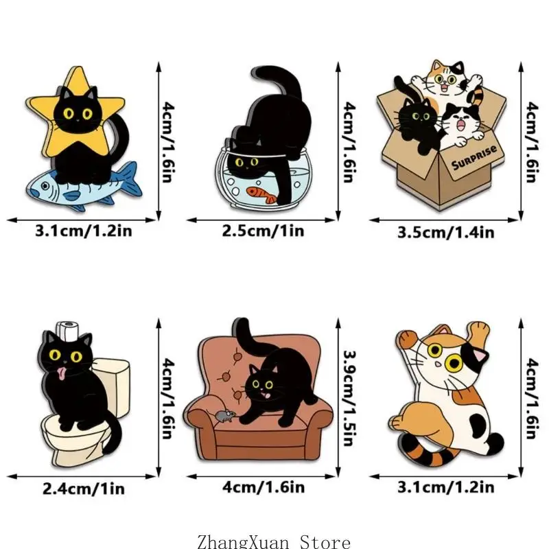 6 Stück Katzen-Kühlschrankmagnete, Kühlschrankmagnete, Whiteboard, dekorative Magnete, Geschenk, 3 x – Detail 8
