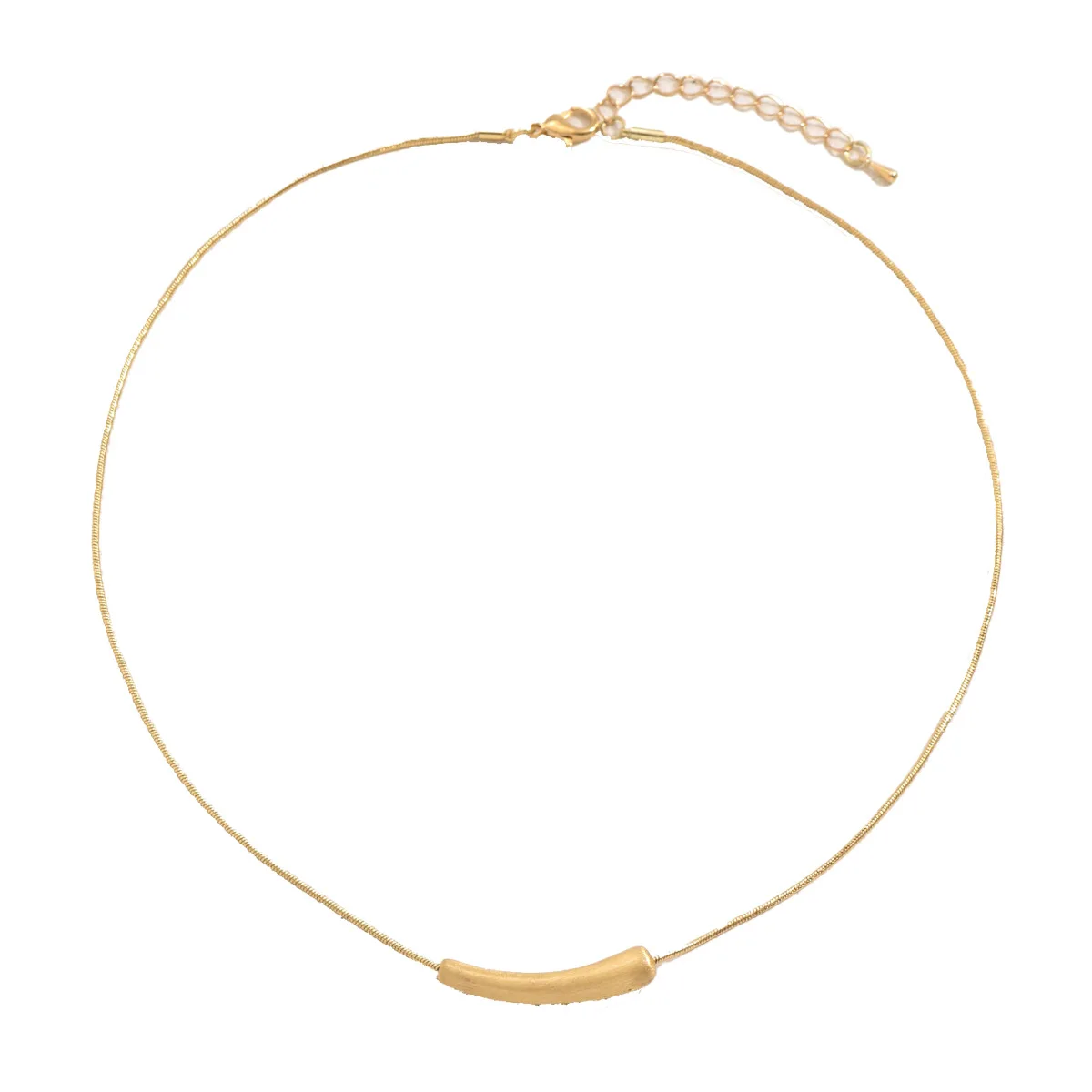 

Minimalist Gold - Plated Copper Bar Necklace | Sleek Tube Design | Elegant