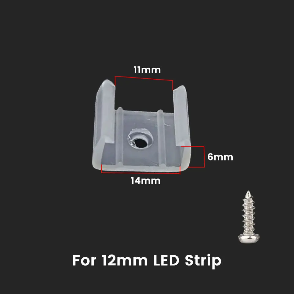 Conector de Clips de fijación para tira de LED, 6mm, 8mm, 12mm y 15mm, con tornillos para fijar 2835 COB de neón/accesorios de hebilla de plástico