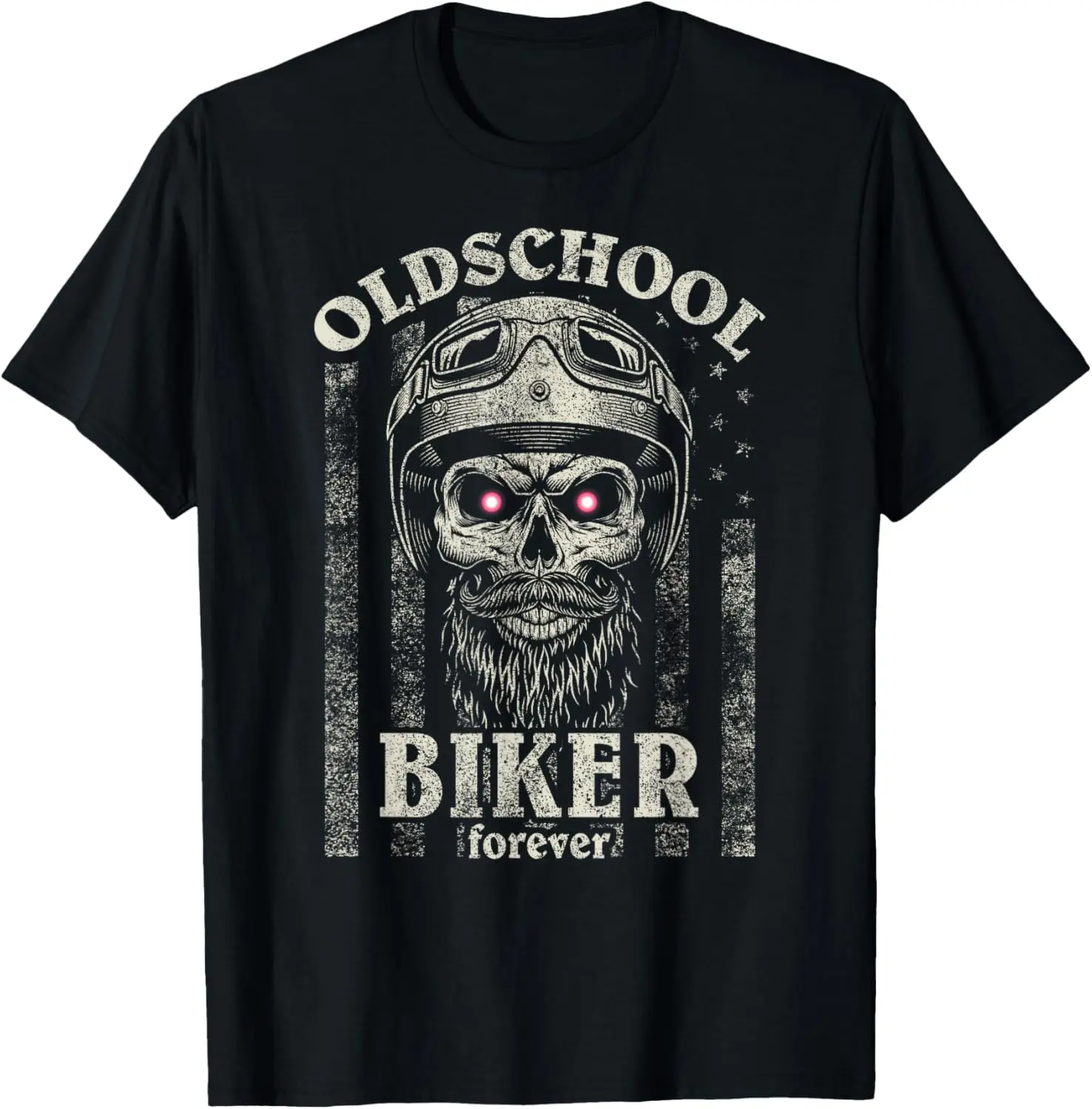 

Old School Biker Forever I Motorcycle Rider Skull T-Shirt 100% Cotton O-Neck Short Sleeve Summer Casual Mens T-shirt Streetwear