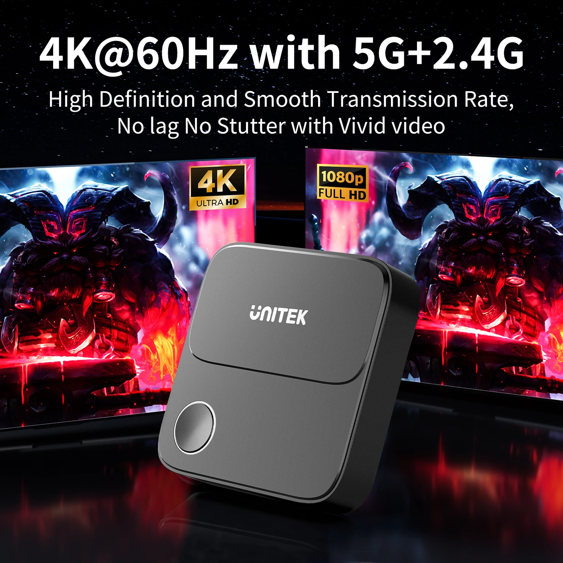 HDMI 2.0 Wireless Display Dongle KVM Adapter 4K 60Hz Ultra HD Screen Mirroring Supports Router WiFi for Windows Mac Android iOS